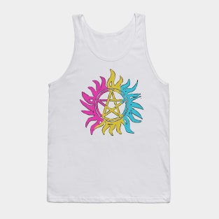 Pansexual Pride Flag Anti-Possession Symbol Tank Top